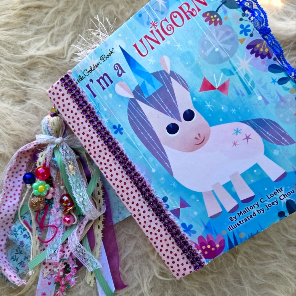 Little Golden Book " IM A UNICORN " | 2 Signature Junk Journal